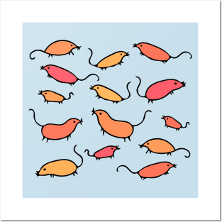 Cute and Colorful Mouse Pattern (light colors) Posters and Art